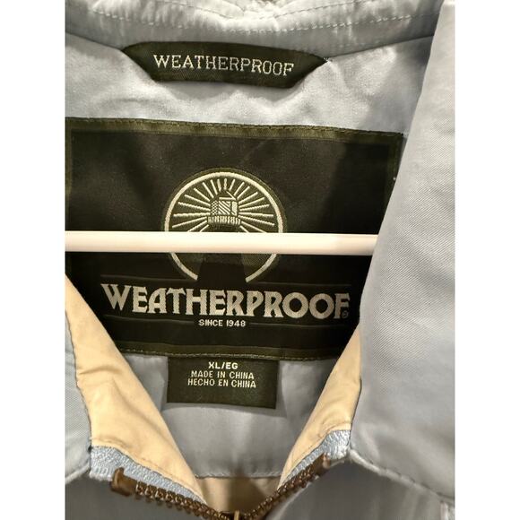 Baby Blue Weatherproof Zipper Jacket XL Elastic Waist & Cuffs Two Pockets - Picture 5 of 10